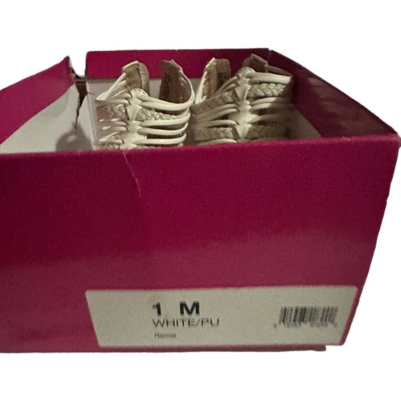 Olive & Edie Remie White Gladiator Strappy Zip Sandals Big Girl Size 1 Youth New - Picture 7 of 16